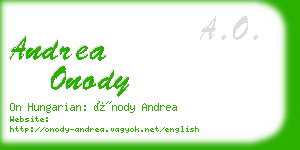 andrea onody business card